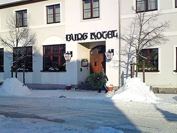 Burg Hotel von Außen im Winter